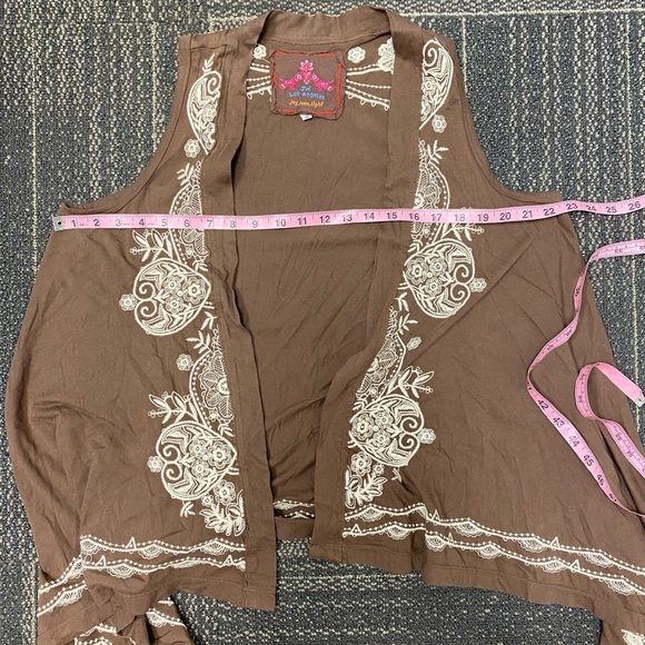 Johnny Was JWLA Embroidered Boho Waterfall Vest - Picture 4 of 8